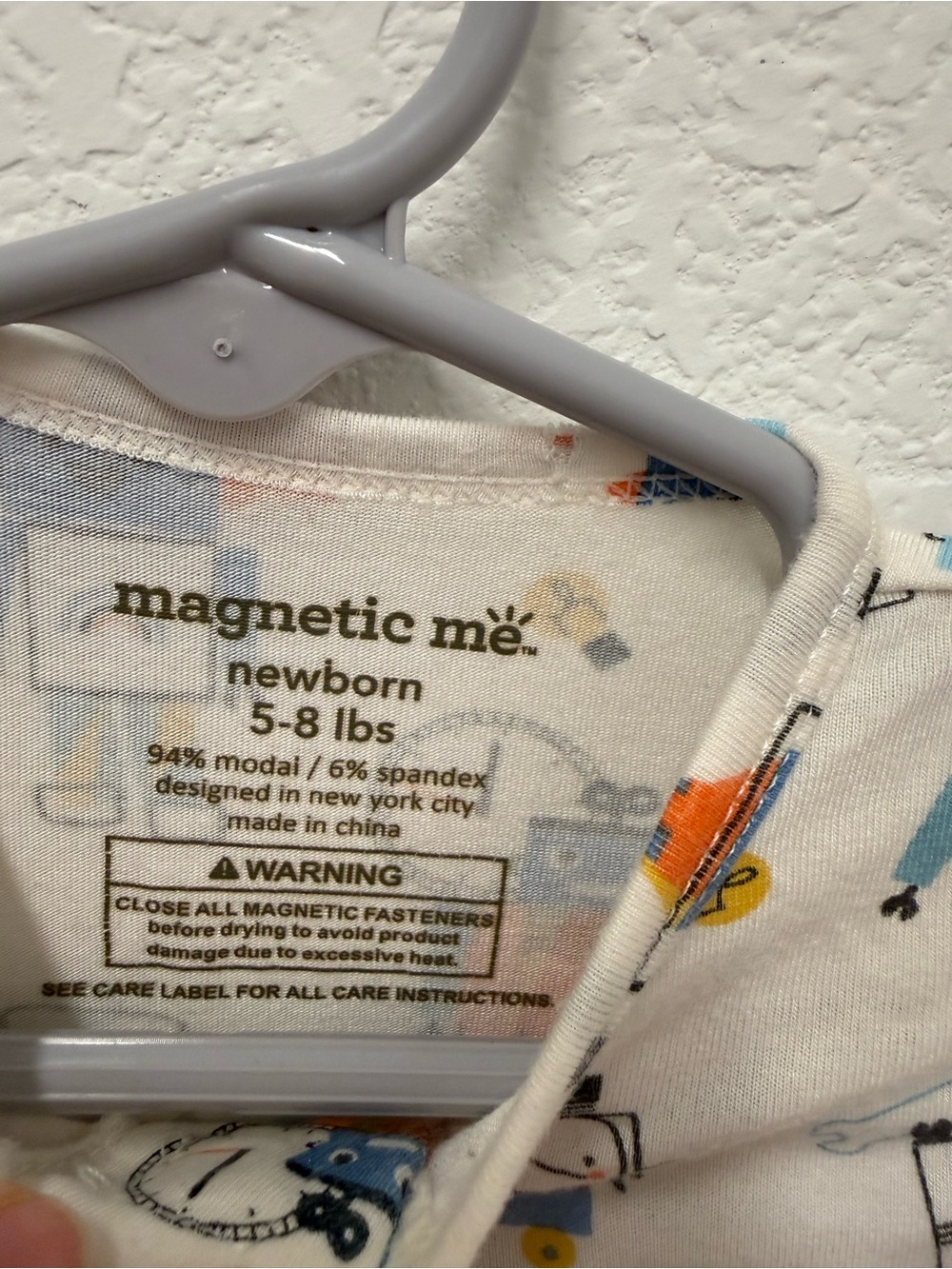 Magnetic Me Robot Print Footie with Blue and Orange Accents - Picture 3 of 4